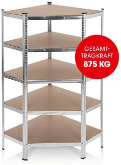 EASYmaxx Schwerlastregal Eckregal 180x90x40 cm, 1-tlg, 875 kg Traglast, 175 kg pro Ebene, Regal und Werkbank