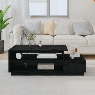 vidaXL Couchtisch Schwarz 120x50x40,5 cm Massivholz Kiefer