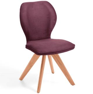 Niehoff Sitzmöbel Colorado Trend-Line Design-Stuhl Kernbuche/Polyester - 180° drehbar Nirvana rot