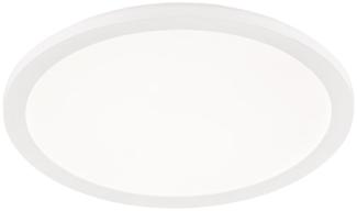 Dimmbare LED Deckenleuchte CAMILLUS flache Badezimmerlampe rund Ø40cm Weiß IP44