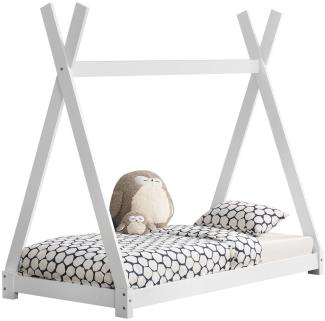 Kinderbett | Tipi | Lattenrost | 80x160 cm - Weiß