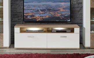 Lowboard TV-Unterschrank weiß planked eiche 150cm