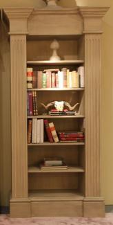 Casa Padrino Luxus Landhausstil Bücherschrank Beige - Handgefertigter Massivholz Schrank - Regalschrank - Edle Landhausstil Massivholz Möbel