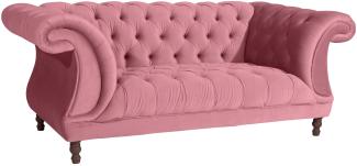 Sofa 2-Sitzer Kare Bezug Samtvelours Buche nussbaum dunkel / rosé 21746