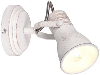 LED Wandstrahler 1 flammig mit verstellbarem Metallschirm in Weiß, Ø 8cm