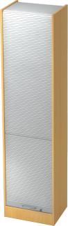 bümö® Rollladenschrank 5 OH abschließbar in Buche/Silber mit Bogengriff