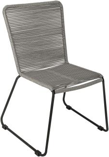Gartenstuhl Outdoor-Seilstuhl Farbe Grau mit Eisen-Gestell in schwarz ISRA 80724373