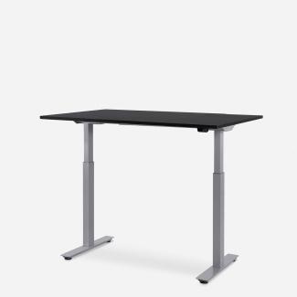 120 x 80 cm WRK21® SMART - Sorano Eiche Dunkelbraun / Grau elektrisch höhenverstellbarer Schreibtisch