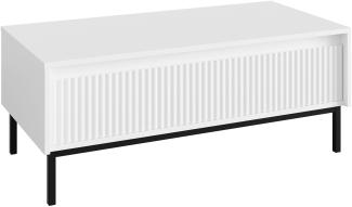 Couchtisch Ozmi 1SZ mit Schublade auf Kugelgleitschienen (Farbe: Weiß)