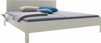 NAIT Doppelbett farbig lackiert Kieselgrau 180 x 210cm Mit Kopfteil