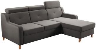 Ecksofa Enikor, 3 Sitzer L-Form Sofa mit Bettkasten und Schlaffunktion (Kronos 22, Seite: Rechts)