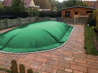 aufblasbare Winterplane für ovale Pools 4,90 x 2,50 cm Grün