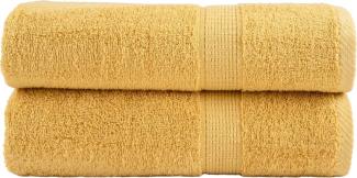 Premium-Badetücher 2 Stk. Golden 100x150 cm 600 g/m² Baumwolle 137287