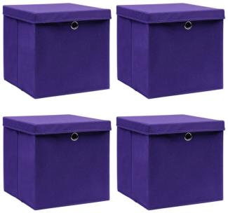 Aufbewahrungsboxen mit Deckeln 4 Stk. 28x28x28 cm Violett