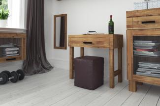 Schreibtisch Ringo Wildeiche massiv 80x40x77 mit Holzfußgestell und 1 Schublade