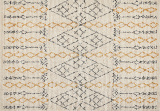 Teppich Baumwolle beige gelb 160 x 230 cm geometrisches Muster KADAPA