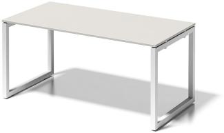 Cito Schreibtisch, 740 mm höhenfixes O-Gestell, H 19 x B 1600 x T 800 mm, Dekor grauweiß, Gestell verkehrsweiß