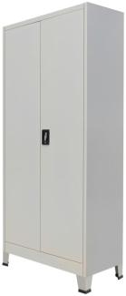 vidaXL Büroschrank mit 2 Türen Stahl 90x40x180 cm Grau, Anzahl Einlegeböden: 4 [20152]