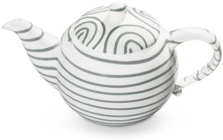 Graugeflammt, Teekanne 1,5L - Gmundner Keramik Teekanne - Mikrowelle geeignet, Spülmaschinenfest