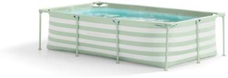 Frame Pool Luxe Old Green Striped, Set inkl. Pumpe, 260 x 160 x 65 cm, von Swim Essentials
