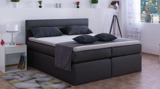 AUKONA| Boxspringbett Hanna Fango 140x200 | 7- Zonen Taschenfederkern Matratze, mit Komfortschaumtopper