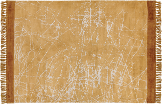 Teppich Viskose orange 160 x 230 cm abstraktes Muster Kurzflor HANLI