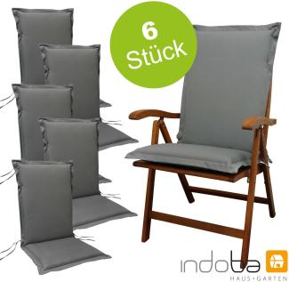 6 x indoba - Sitzauflage Hochlehner Serie Premium - extra dick - Grau