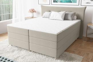 99rooms Zeus Boxspringbett 160x200 cm Strukturstoff INARI Beige Bonell-Federung