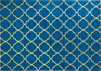 Teppich marineblau gold 160 x 230 cm marokkanisches Muster YELKI