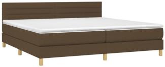 Boxspringbett mit Matratze & LED Stoff Dunkelbraun 200 x 200 cm, Härtegrad: H2 [3133824]