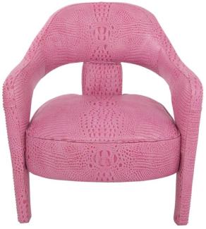 Clubsessel Paloma Shocking Pink Croco Clubsessel Ledersessel