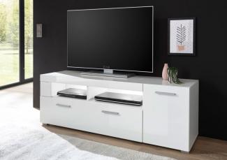 Lowboard TV-Board Corado 140cm weiß Hochglanz Wohnzimmer Modern