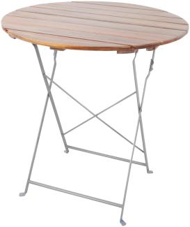 Biergarten Tisch Klapptisch Gartentisch Stehtisch klappbar Akazie Stahl Ø80cm