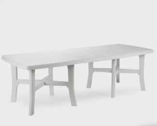 Dmora Rechteckiger ausziehbarer Gartentisch, Made in Italy, 160x100x72 cm (geschlossen), Farbe Weiß