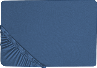 Spannbettlaken Baumwolle marineblau 140 x 200 cm JANBU