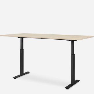 180 x 80 cm WRK21® SMART - Mandal Ahorn / Schwarz elektrisch höhenverstellbarer Schreibtisch