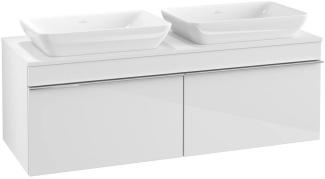 Villeroy & Boch VENTICELLO Waschtischunterschrank für 2 Waschbecken 125 cm breit, Weiß, Griff Weiß