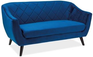 Casa Padrino Luxus Wohnzimmer Sofa 160 x 85 x H. 83 cm - Couch mit edlem Samtstoff Blau