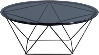 M2 Kollektion Nairo 2 Couchtisch/Beistelltisch, Glas, grau, Durchmesser 90cm, Höhe 36cm