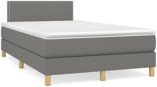 vidaXL Boxspringbett mit Matratze & LED Dunkelgrau 120x190 cm Stoff