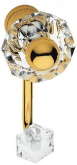 Casa Padrino Luxus Kleiderhaken Set Gold 5 x 12 cm - Messing Kleiderhaken mit Swarovski Kristallglas