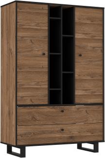 FORTE Sewill Sideboard, Holzwerkstoff, Braun/Schwarz, 104,9 x 157 x 42 cm