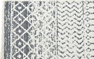 Teppich DKD Home Decor Weiß Grau Polyester Baumwolle (120 x 180 x 1 cm)