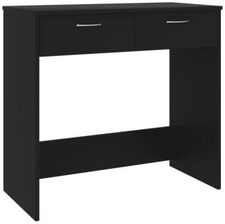 Schreibtisch, Spanplatte Schwarz, 80 × 40 × 75 cm