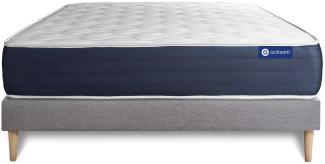 Actiflex sleep matratze 150x190cm + Bettgestell mit lattenrost - Dicke : 22cm - Taschenfederkern und Memory-schaum - H3