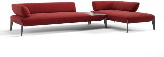 Sofanella Ecksofa ALMERIA Stoffgarnitur Sofalandschaft Couch in Rot M: 360 Breite x 97 Tiefe
