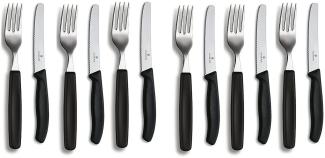 Victorinox Besteck-Set 12-tlg. Tafelmesser-Set Swiss Classic Schwarz