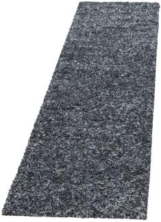 Hochflor Teppich Enrico Läufer - 80x250 cm - Anthrazit