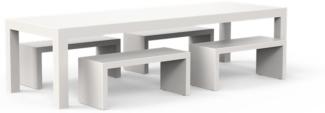 One To Sit 5-teilige Sitzgruppe Base Borra Aluminium weiß RAL 300x100 cm
