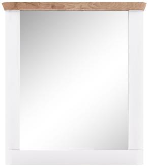 Garderobenspiegel Michigan in weiß matt und Eiche 79 x 89 cm